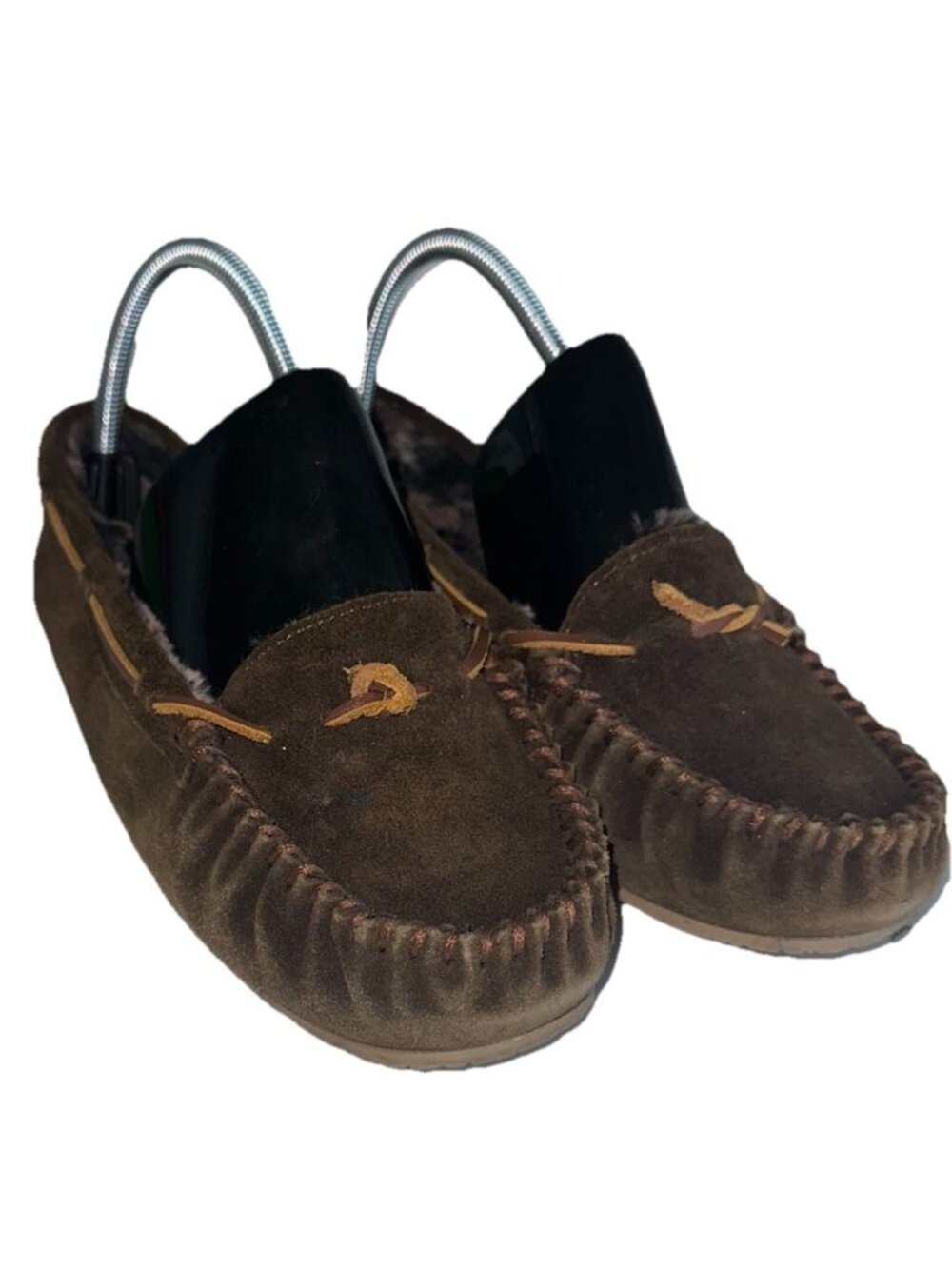 Minnetonka Brown Suede Britt Trapper Moccasin Slipper Women's 8 Slip On 40338